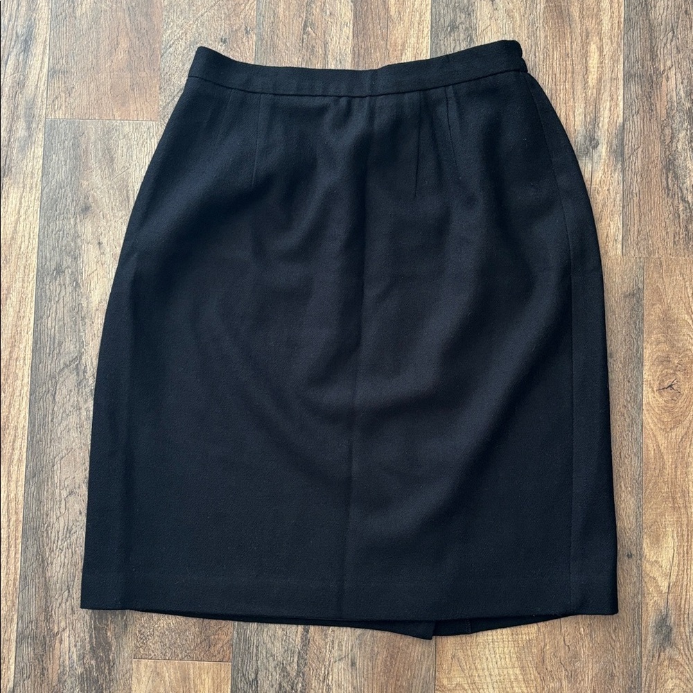 Worthington black wool classic tailored pencil skirt vintage size 12